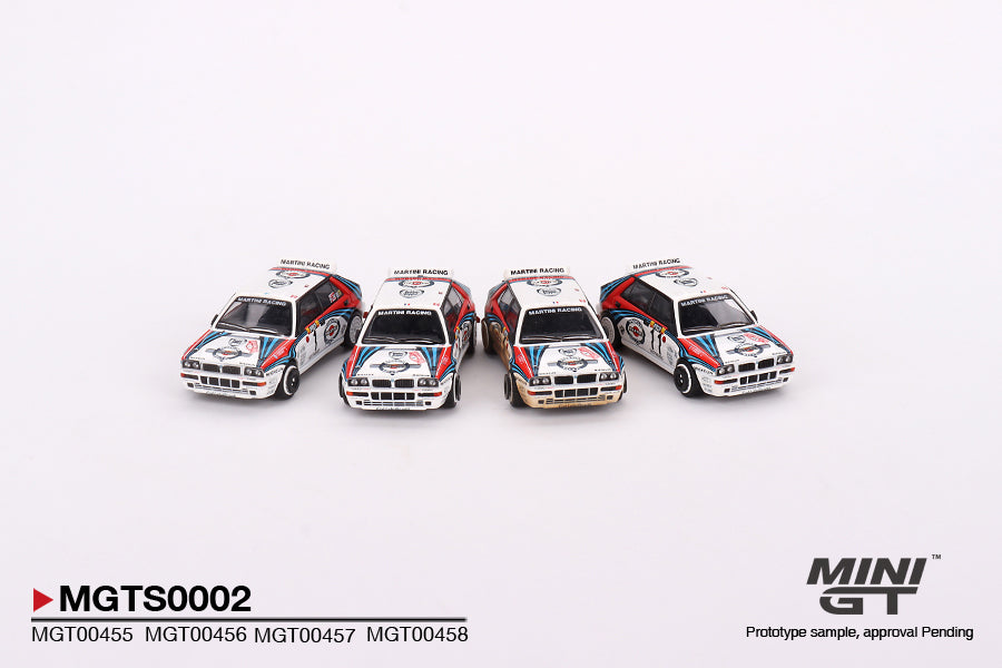 MiniGT Lancia Delta HF Integrale Evoluzione 1992 Rally MonteCarlo Martini Racing 4 Cars Set