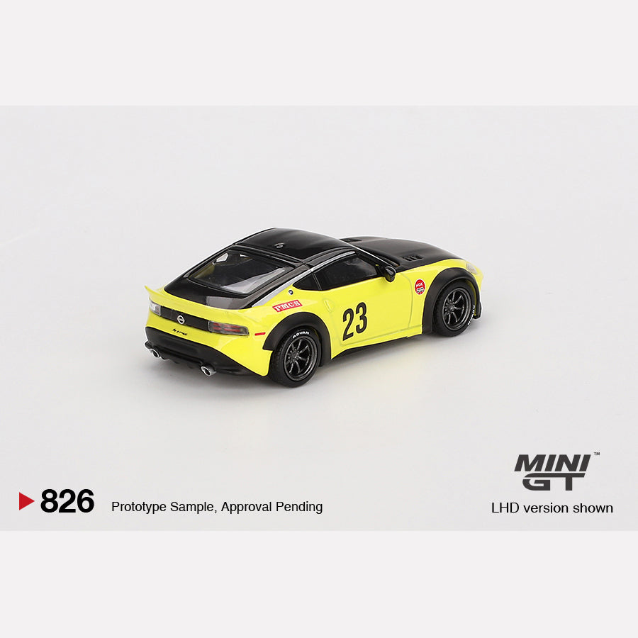 MiniGT #826 Nissan Z LB NATION WORKS Ikazuchi Yellow