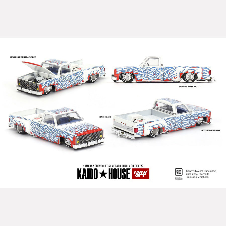 MiniGT KAIDO HOUSE Chevrolet Silverado Dually on Fire V2