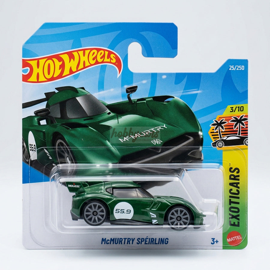 Hot Wheels McMurtry Speirling (Green) Short Card (Damaged) Exoticars 25/250