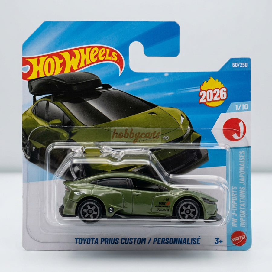 Hot Wheels Toyota Prius Custom (Green) Short Card (Damaged) HW J-Imports (no roof box)
