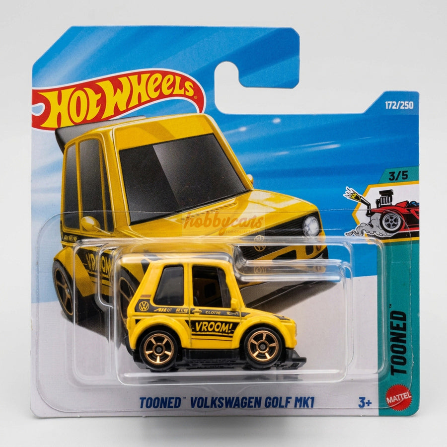 Hot Wheels Tooned Volkswagen Golf MK1 (Yellow) Short Card Tooned 172/250