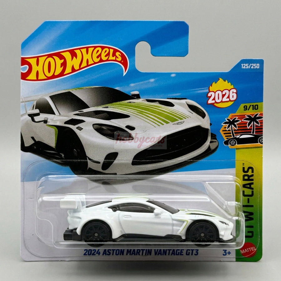 Hot Wheels 2024 Aston Martin Vantage GT3 (White) Short Card (Damaged) Exoticars 125/250