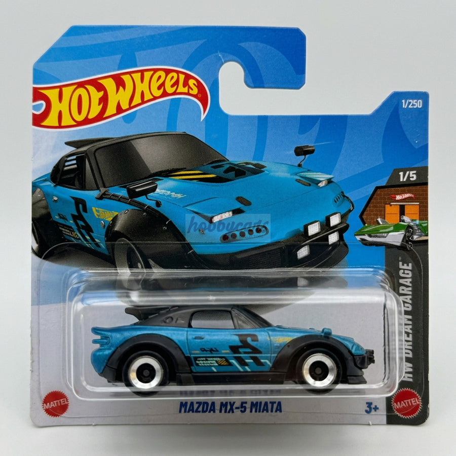 Hot Wheels Mazda MX-5 Miata (Blue/Black) Short Card (Damaged) HW Dream Garage 1/250
