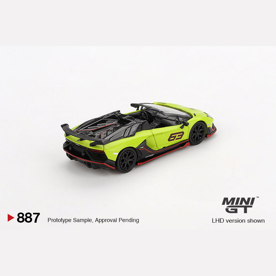 MiniGT #887 Lamborghini Aventador SVJ 63 Roadster Verde Shock