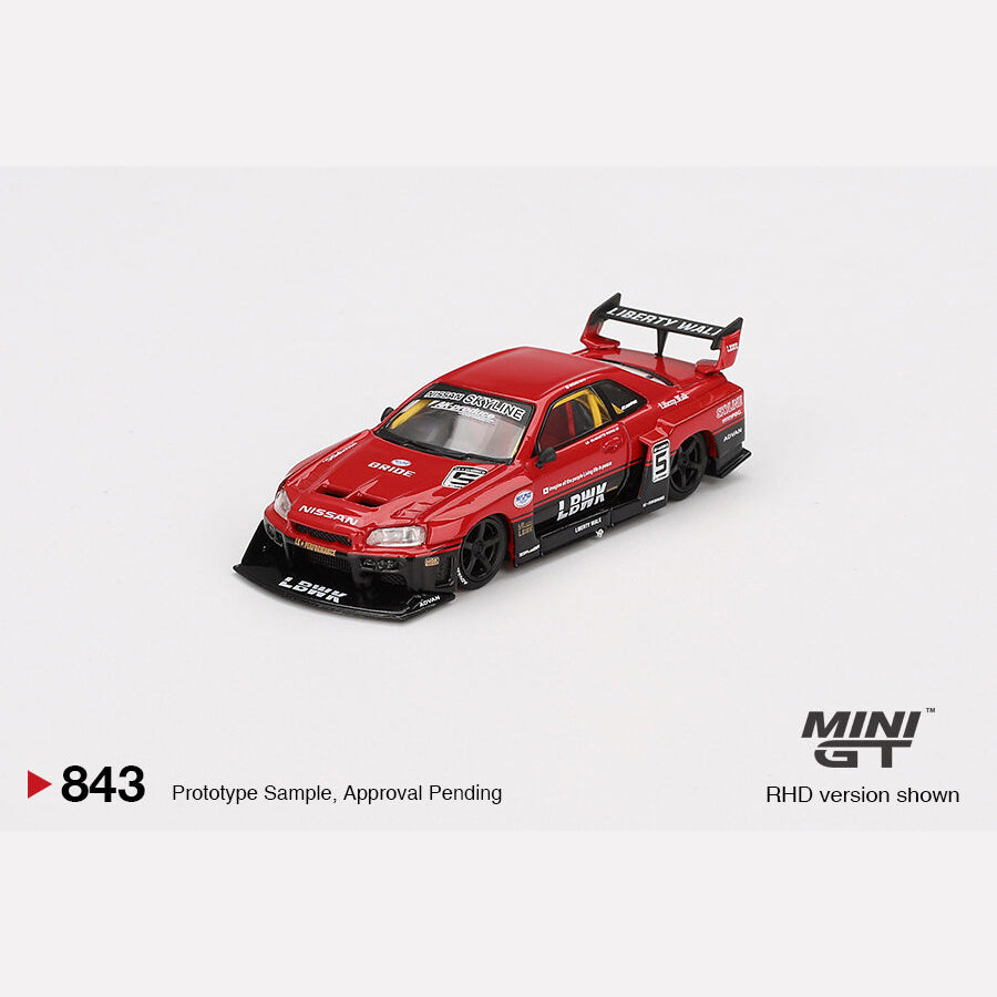 MiniGT #843 Nissan LB-ER34 Super Silhouette SKYLINE Red/Black