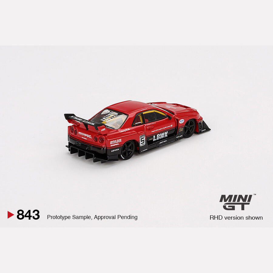 MiniGT #843 Nissan LB-ER34 Super Silhouette SKYLINE Red/Black