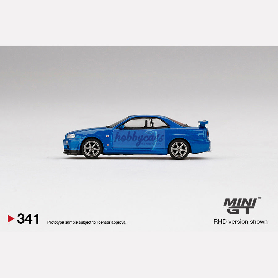 MiniGT 341 Nissan Skyline GT-R (R34) V-Spec II Bayside Blue (Blister) CHASE