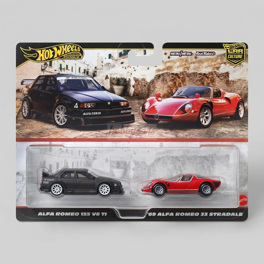 Hot Wheels 2 Twin Pack Alfa Romeo 155 V6 TI, '69 Alfa Romeo 33 Stradale