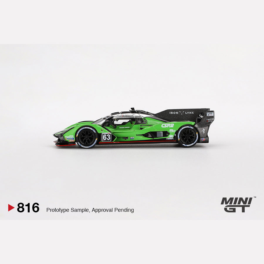 MiniGT #816 Lamborghini SC63 #63 Iron Lynx 2024 IMSA Sebring 12 Hrs