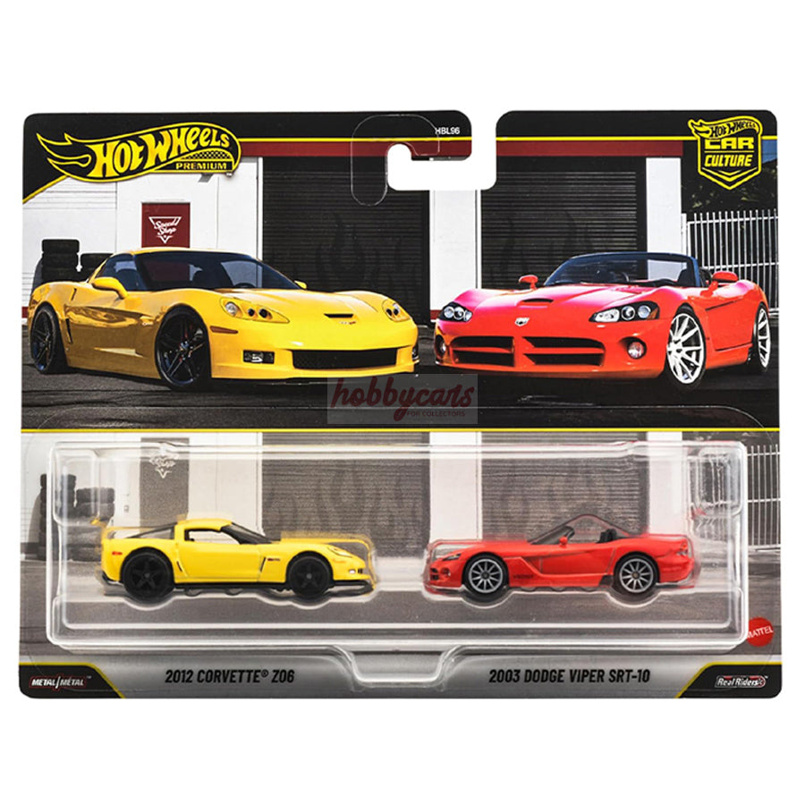 Hot Wheels 2 Twin Pack 2012 Corvette Z06, 2003 Dodge Viper SRT-10