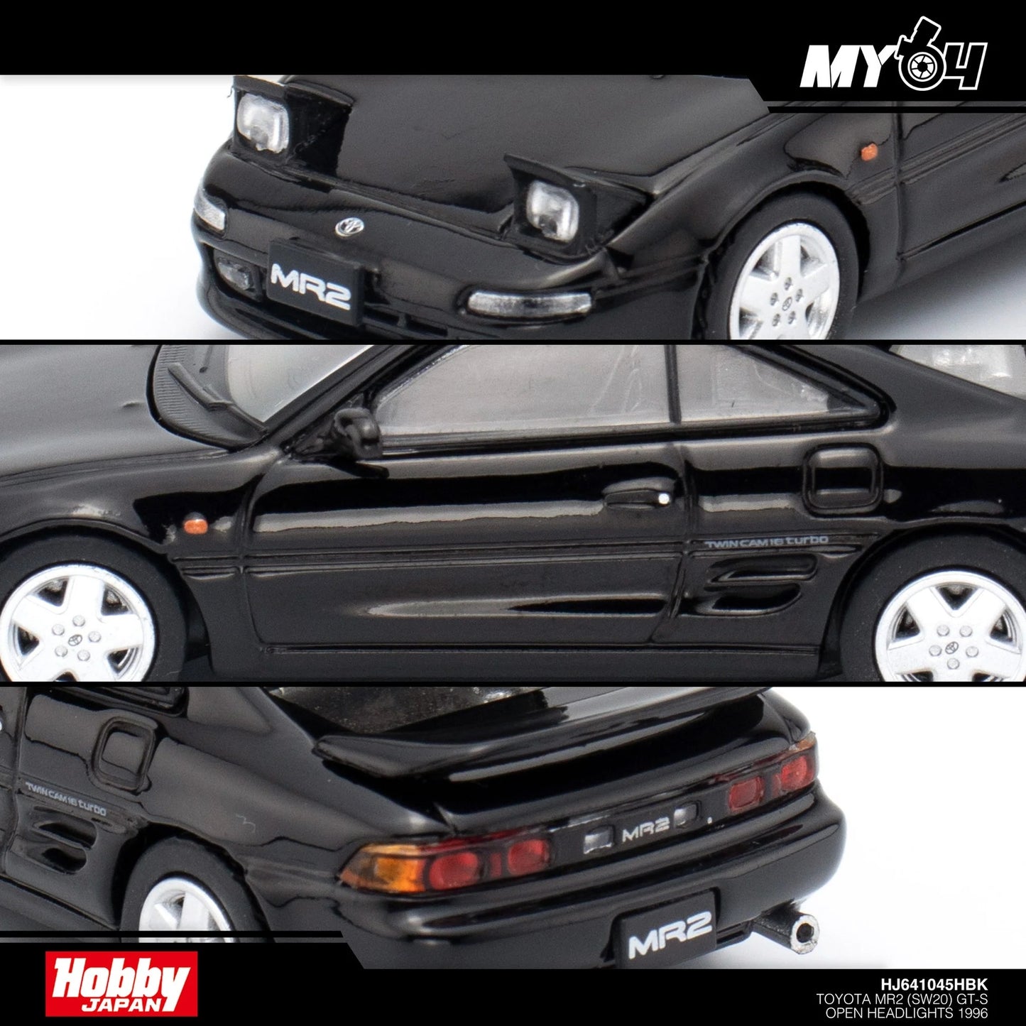 HobbyJapan - Toyota MR2 GT-S Open Headlights Version Black