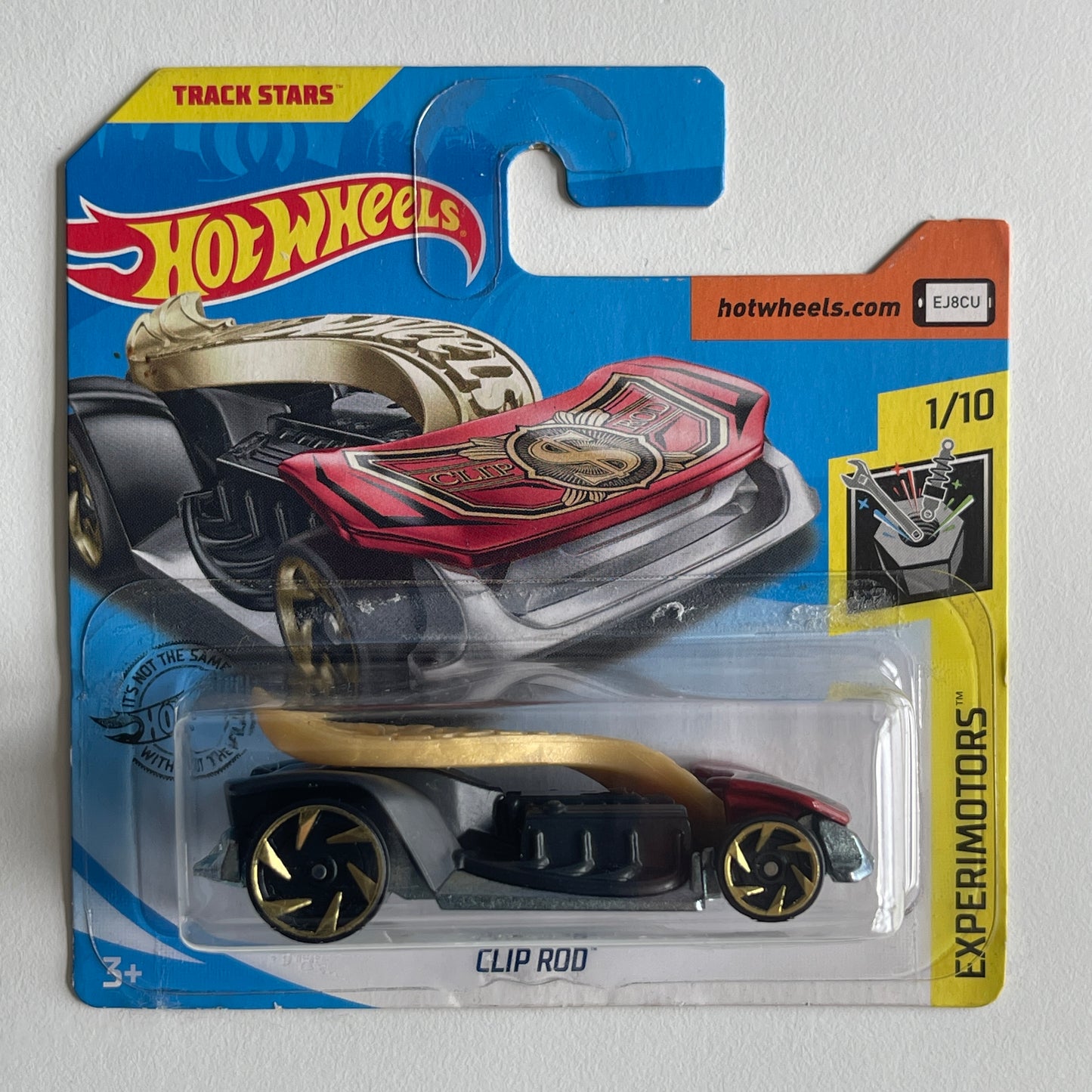 Hot Wheels Clip Rod (Black/Gold) Short Card (Damaged) Experimotors 124/250