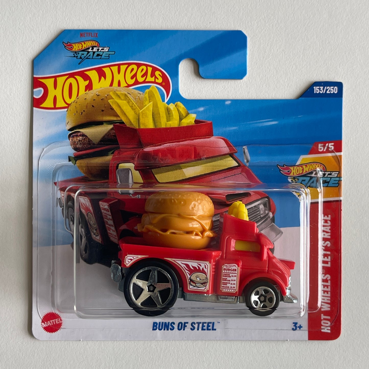 Hot Wheels Netflix Buns Of Steel (Red) Short Card Hot Wheels Let's Race 153/250