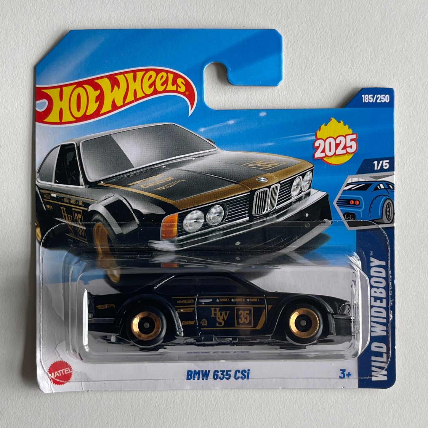 Hot Wheels BMW 635 CSi (Black) Short Card (Damaged) Wild Widebody 185/250