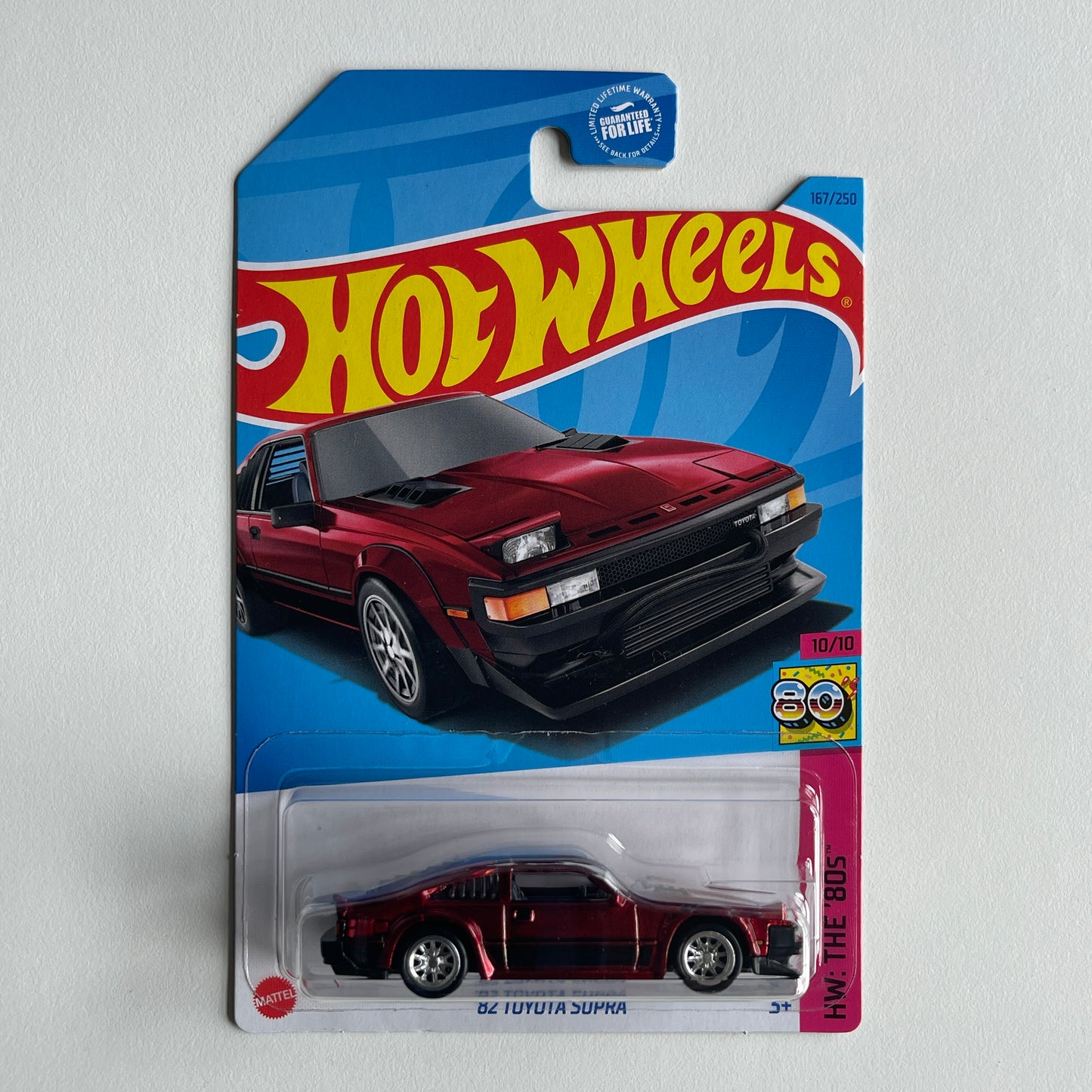 Hot Wheels STH '82 Toyota Supra (Red) Long Card HW: The '80s 167/250 Super Treasure Hunt
