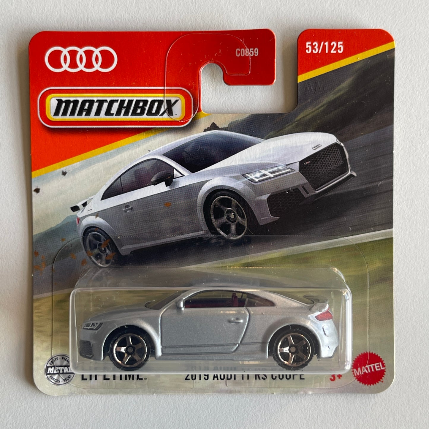 Matchbox Audi TT RS Coupe (Grey) Short Card