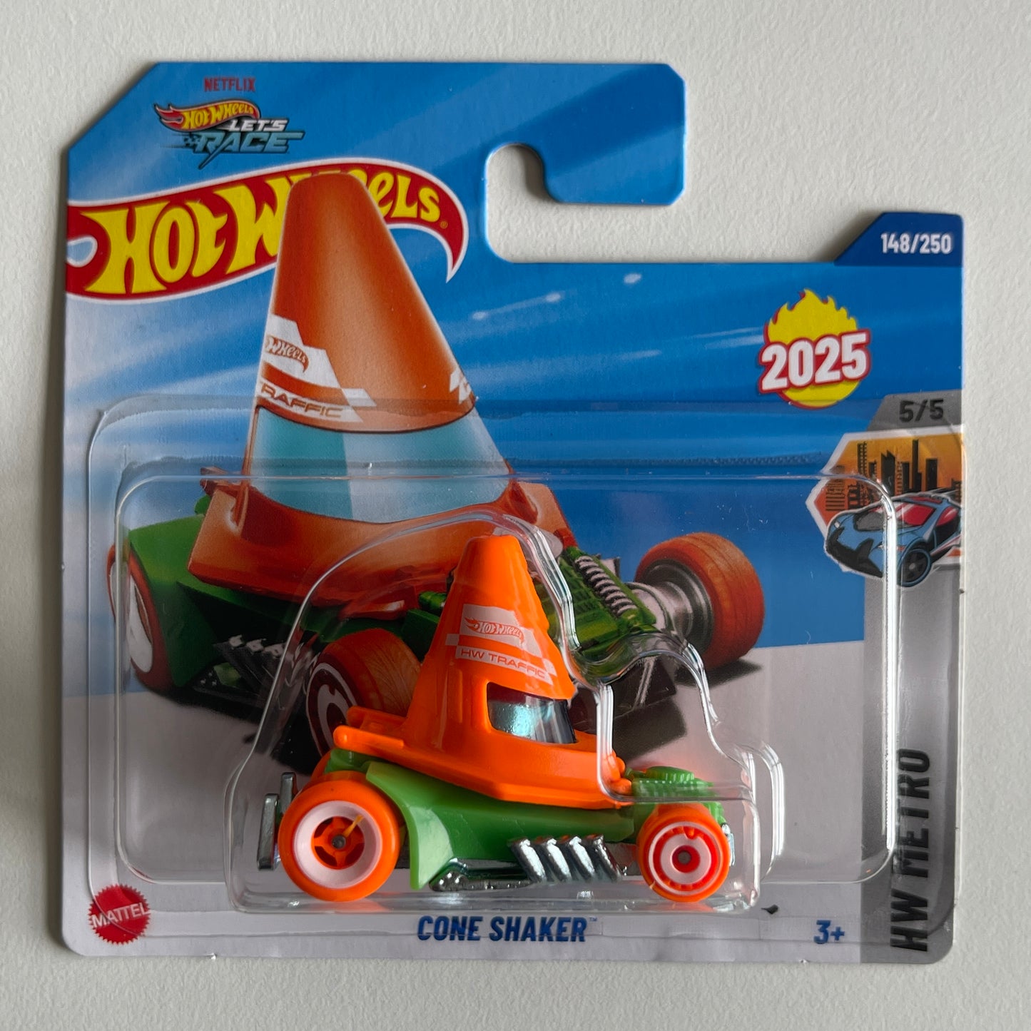 Hot Wheels Cone Shaker (Orange) Short Card HW Metro 148/250