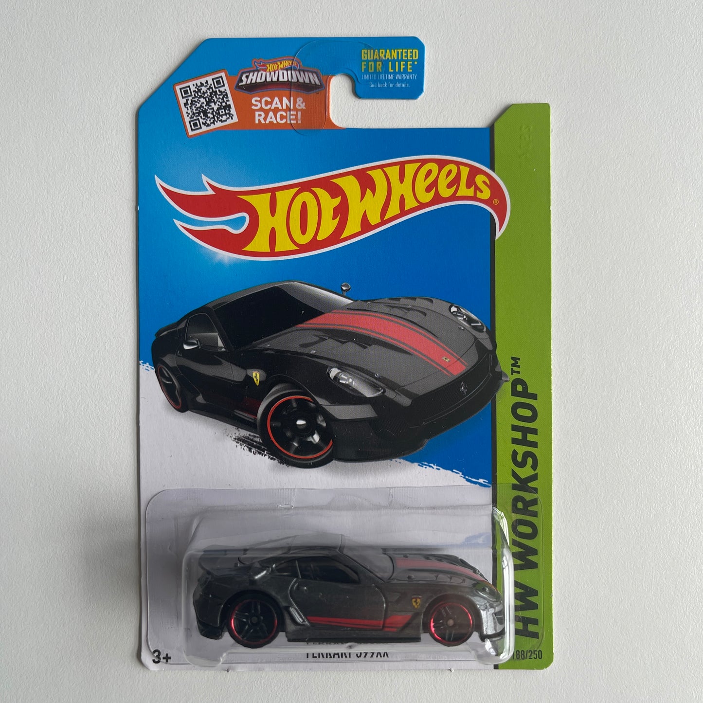 Hot Wheels Ferrari 599XX (Black) Long Card (Damaged) HW Workshop 188/250