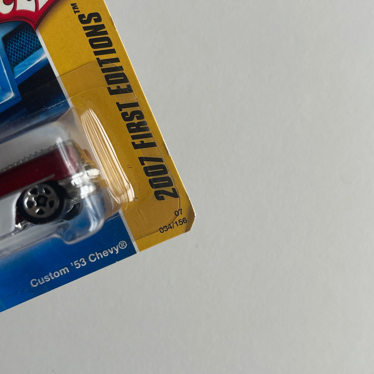 Hot Wheels Custom '53 Chevy (Red/White) Short Card (Damaged) 2007 First Editions 34/156