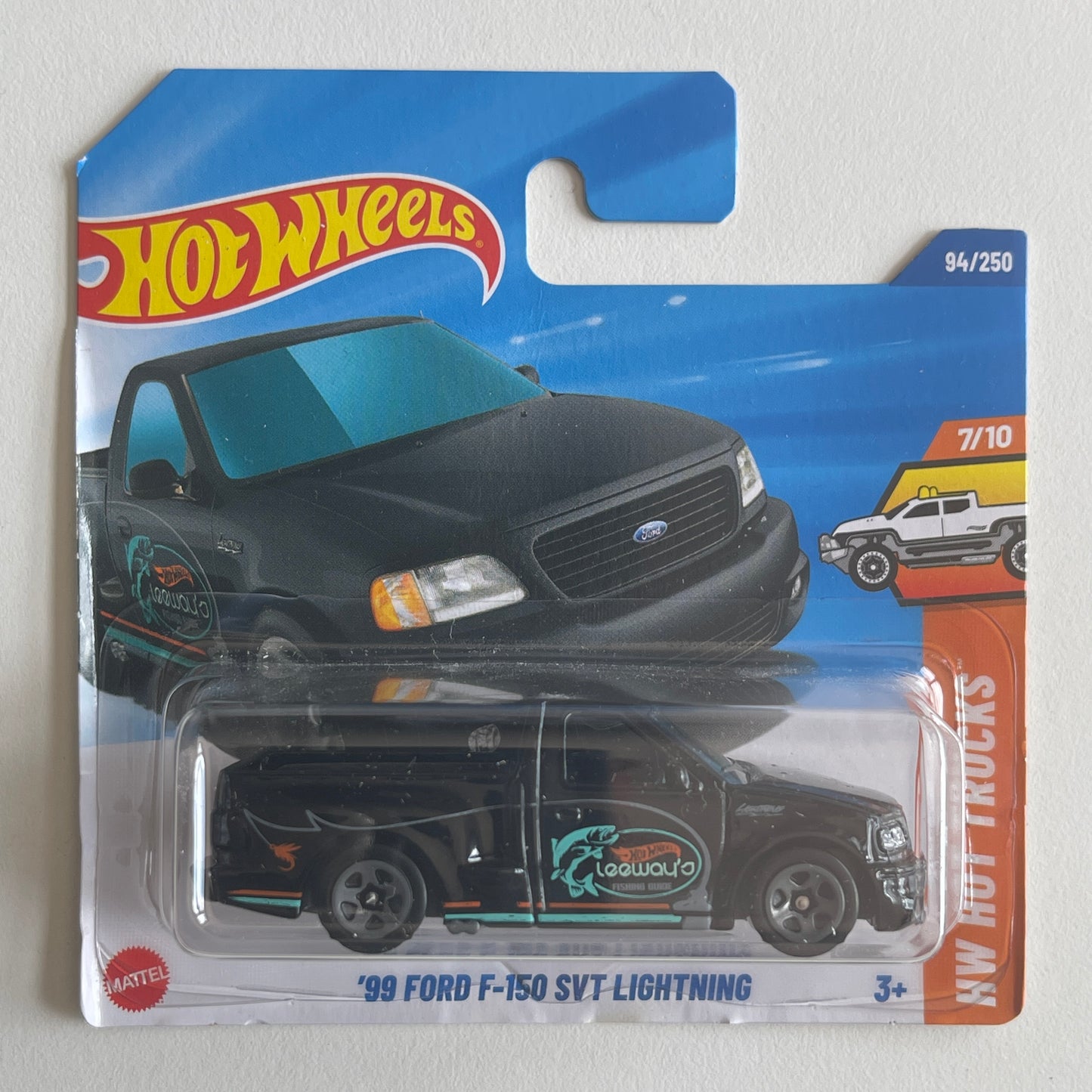 Hot Wheels '99 Ford F-150 SVT Lightning (Black) Short Card (Damaged) HW Hot Trucks 94/250