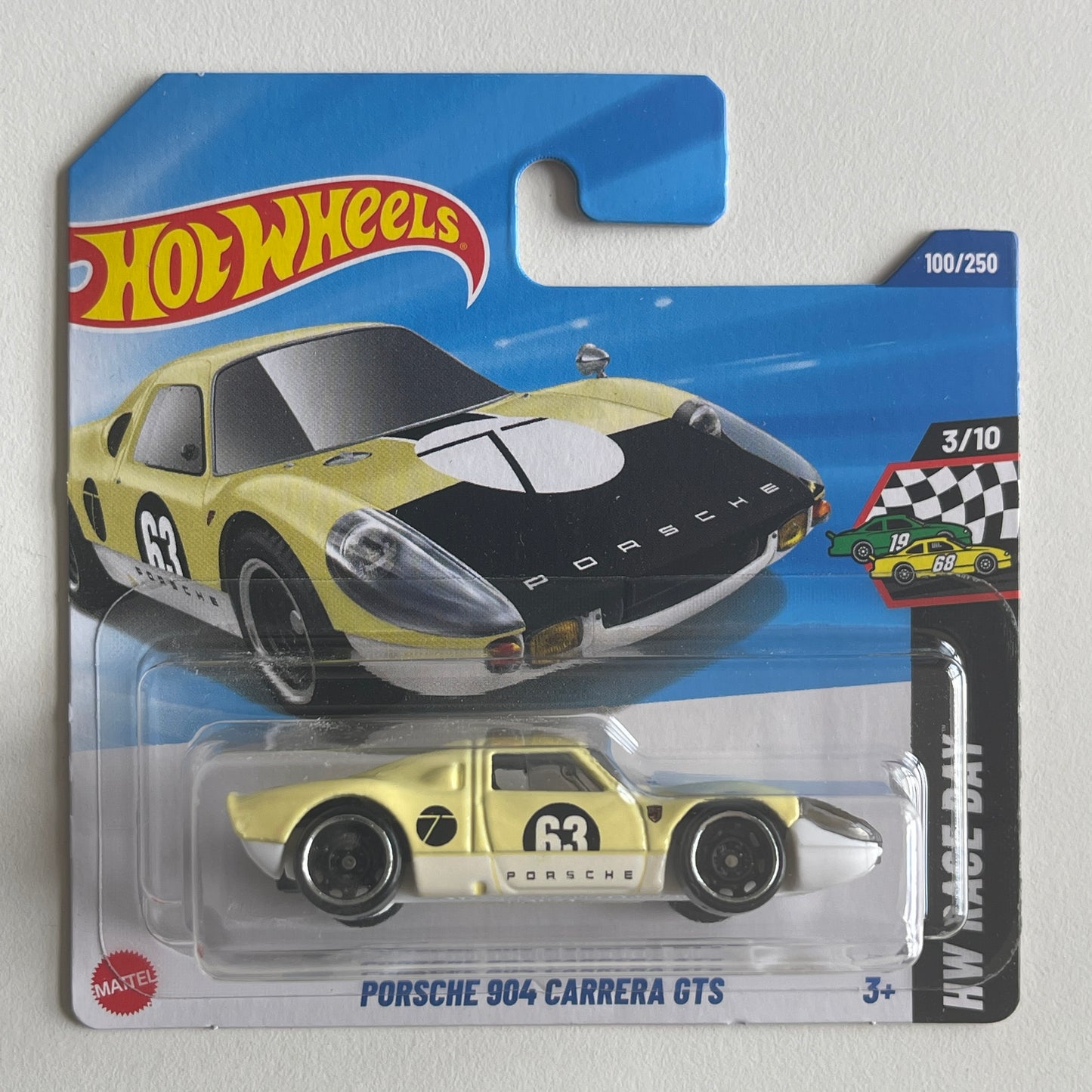 Hot Wheels Porsche 904 Carrera GTS (Yellow) Short Card HW Race Day 100/250