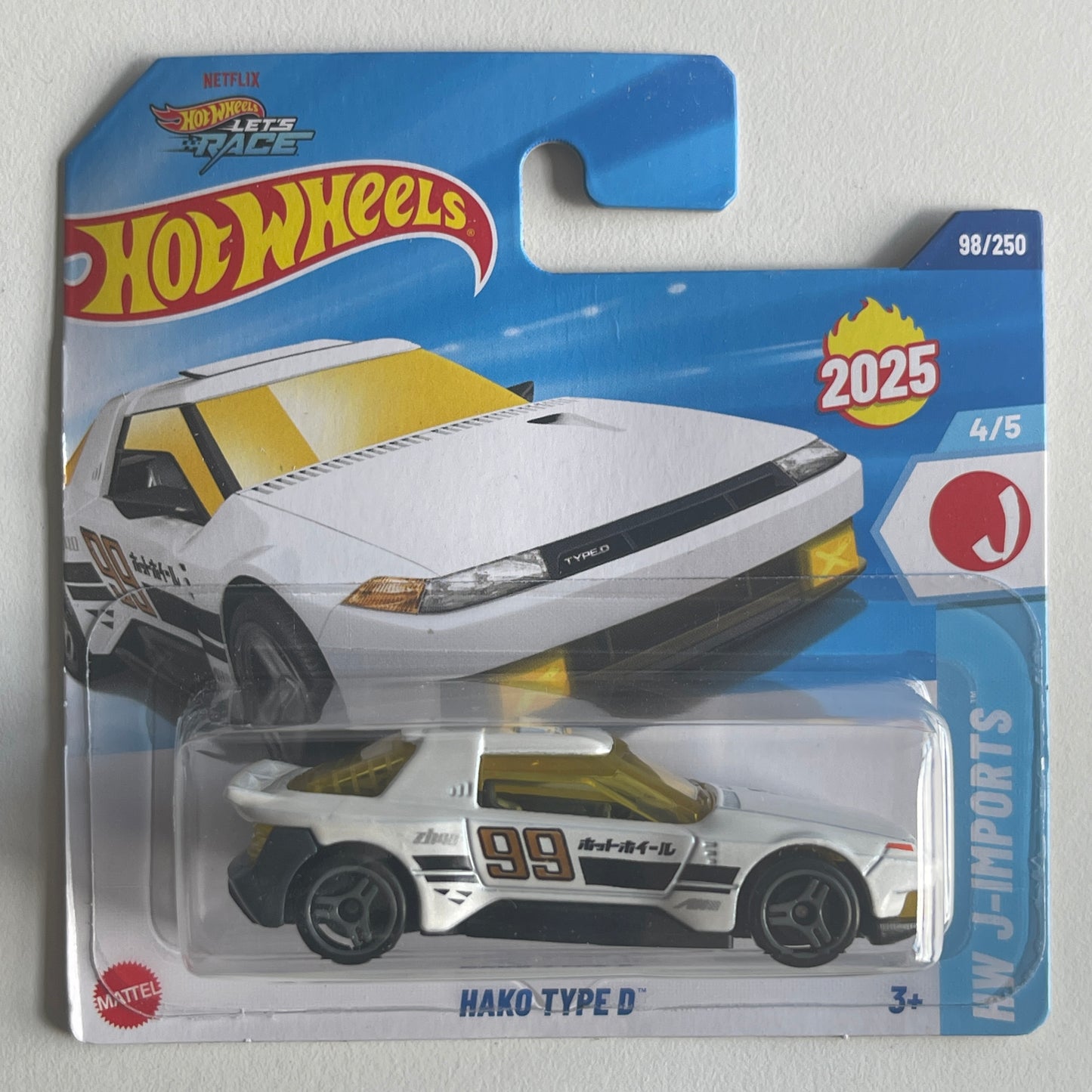 Hot Wheels Netflix Hako Type D (White) Short Card (Damaged) HW J-Imports 98/250
