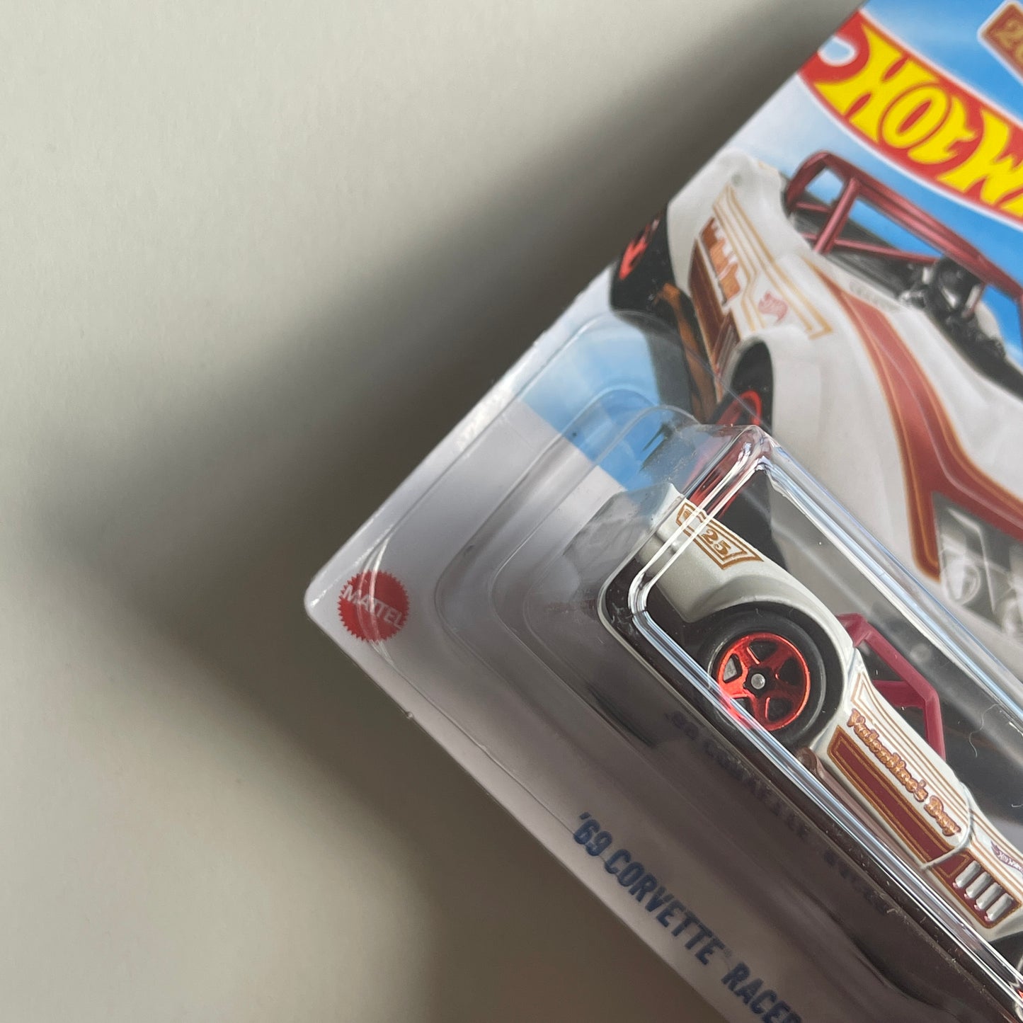 Hot Wheels '69 Corvette Racer (White) Short Card (Damaged) HW Celebration Racers 51/250