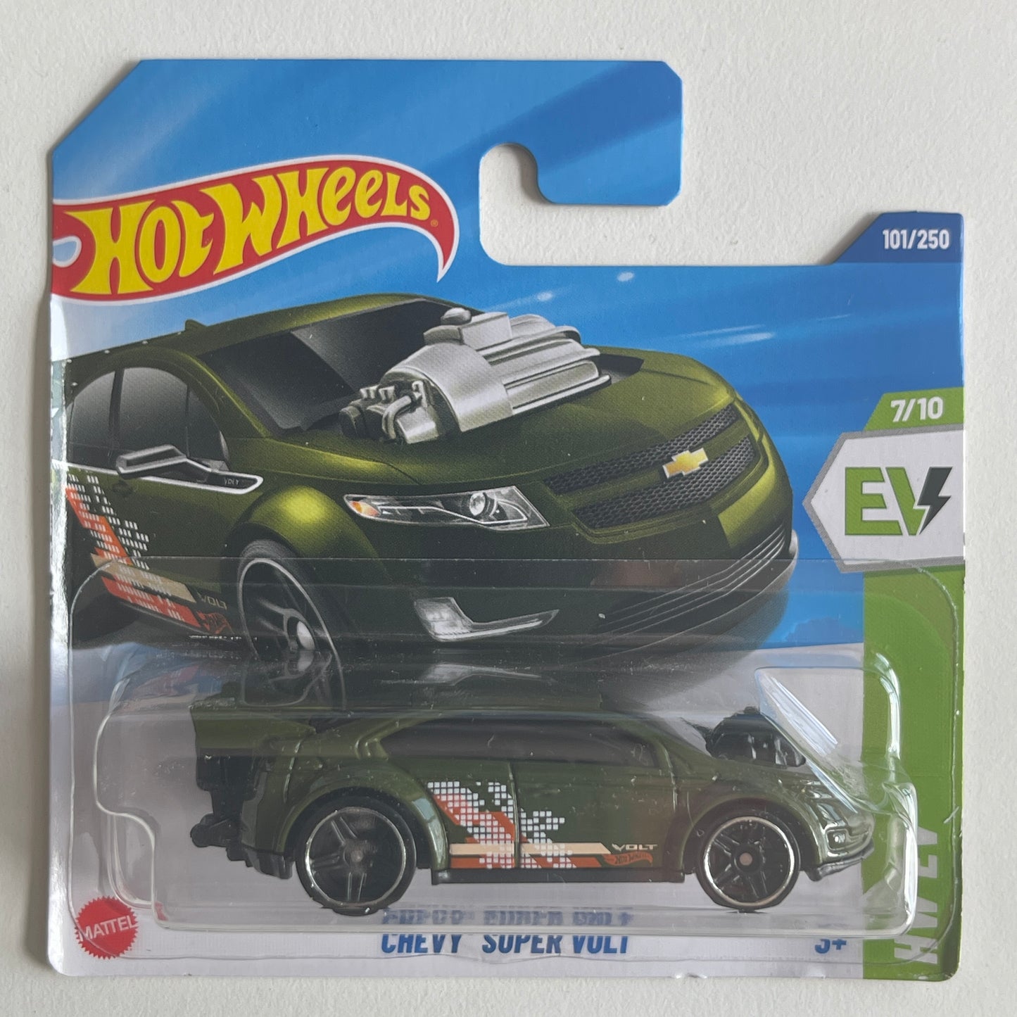 Hot Wheels Chevy Super Volt (Green) Short Card (Damaged) HW EV 101/250