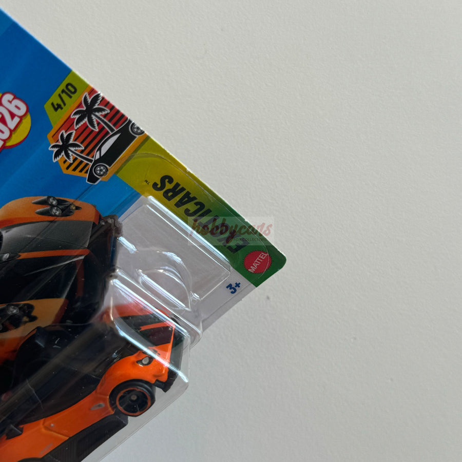Hot Wheels Tooned Pagani Zonda Cinque (Orange/Black) Short Card (Damaged) Exoticars 26/250