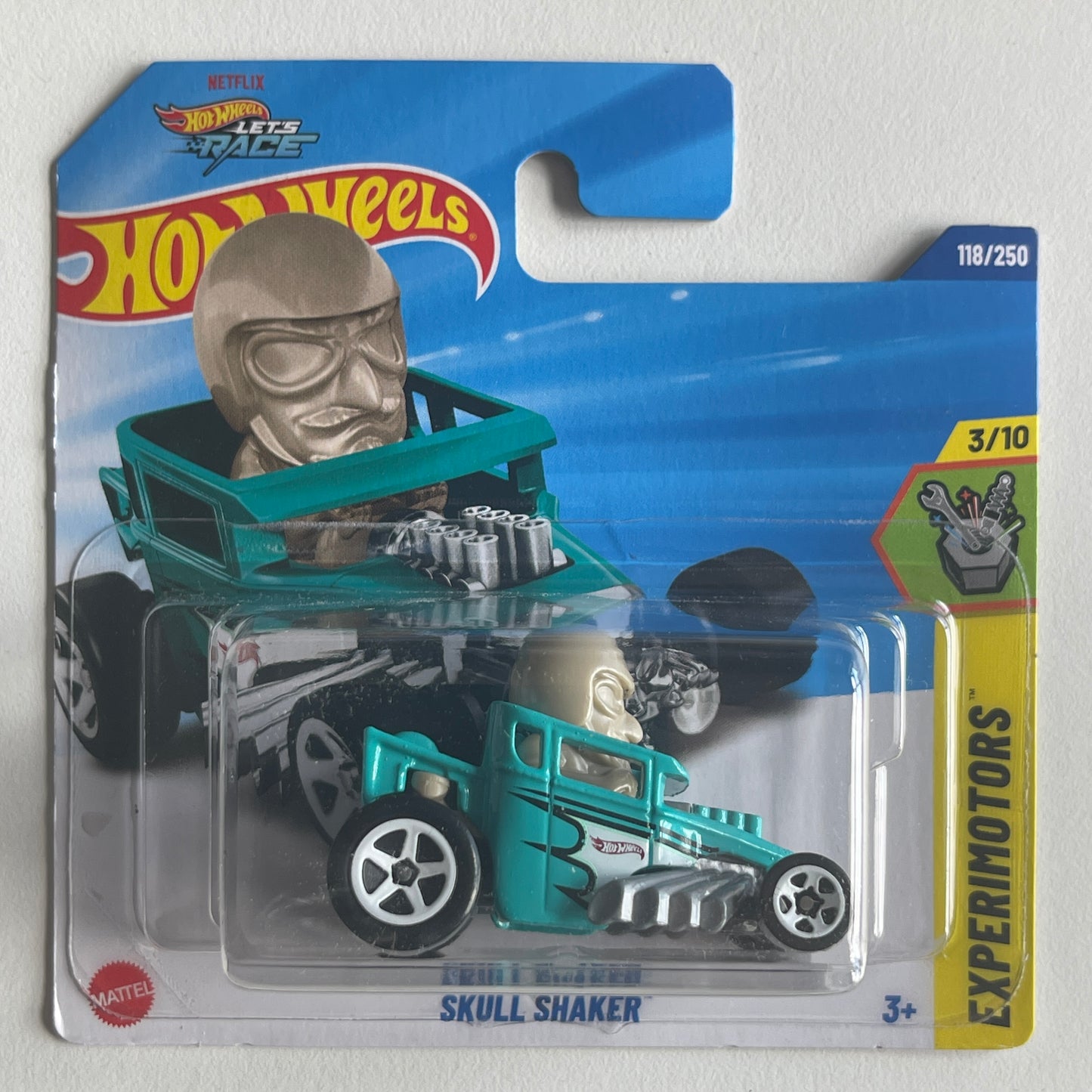 Hot Wheels Skull Shaker (Green) Short Card (Damaged) Experimotors 118/250