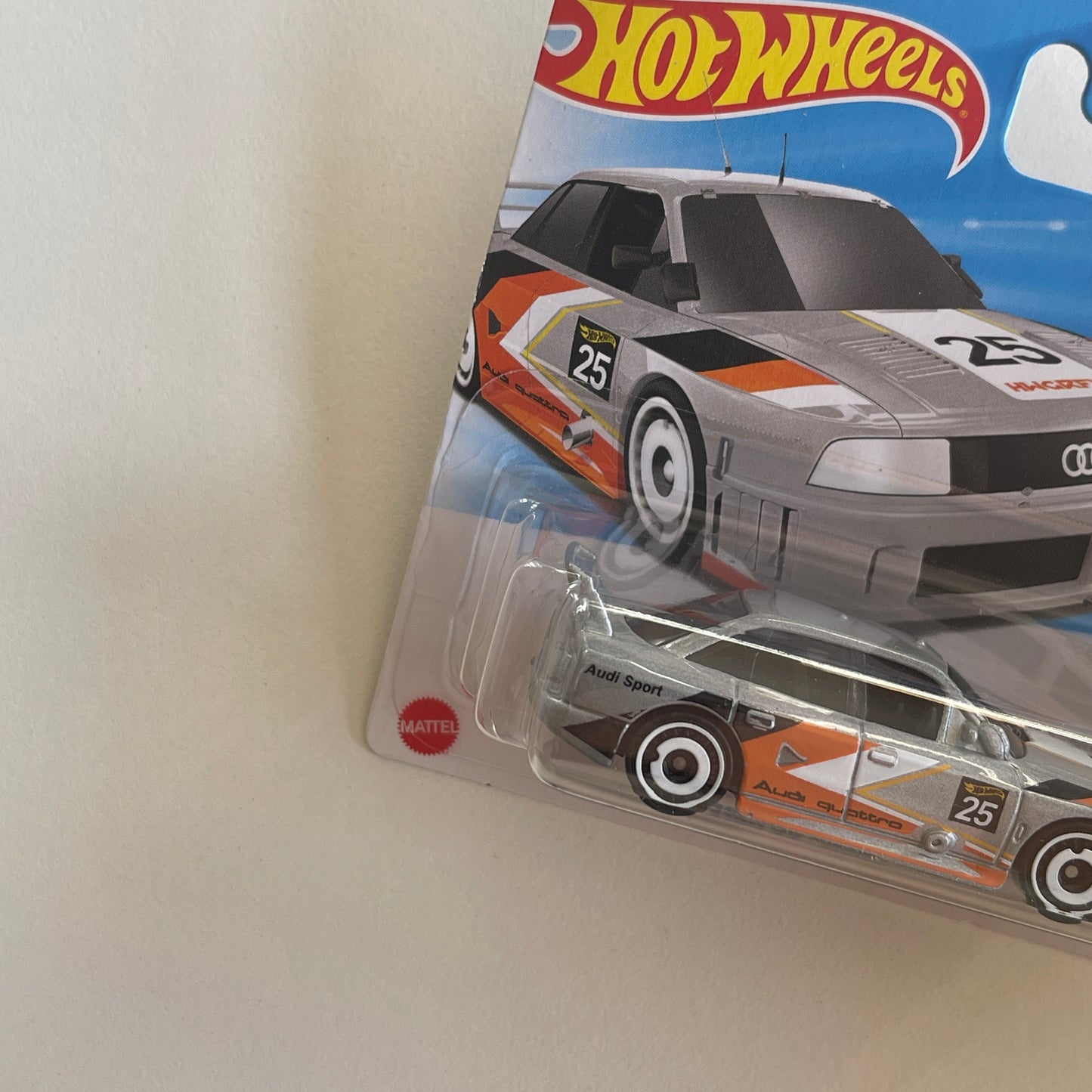 Hot Wheels Audi '90 Quattro (Grey) Short Card (Damaged) Peak Pursuit 199/250