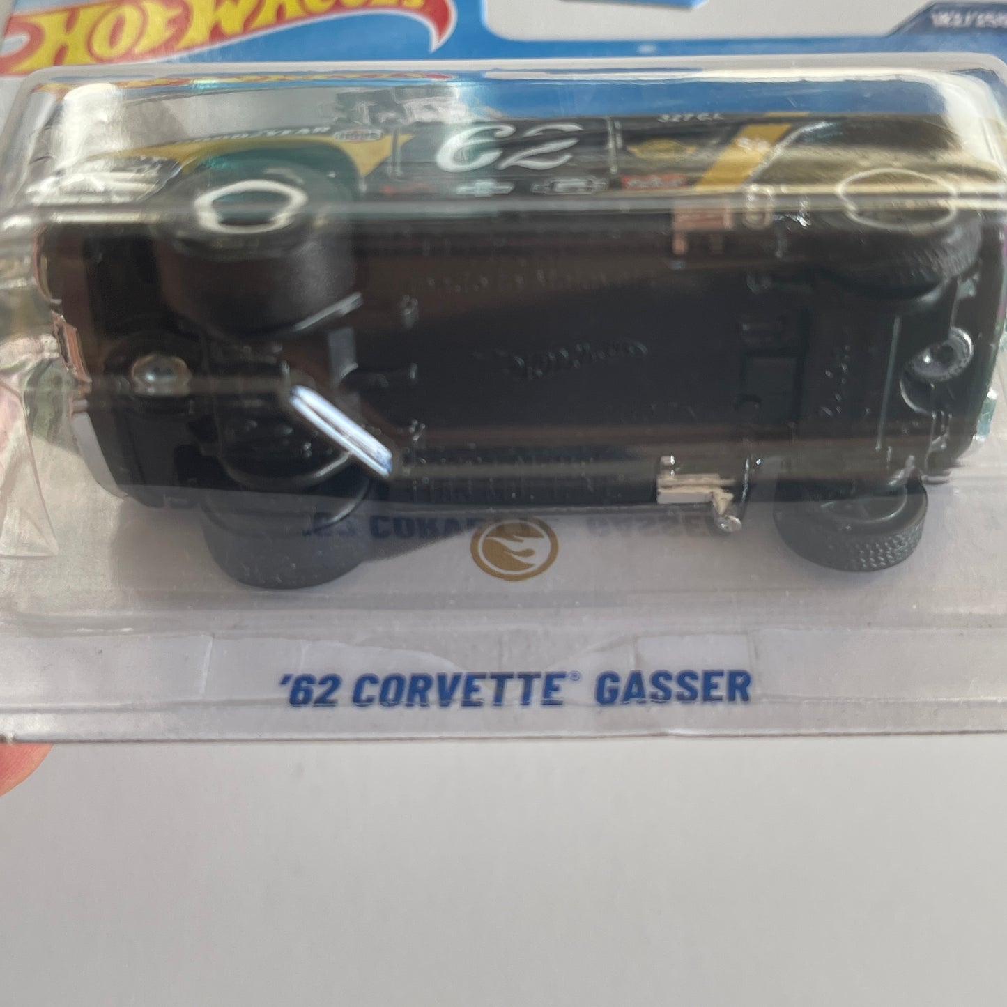 Hot Wheels '62 Corvette Gasser (Gray) Short Card (Damaged) HW Revers Rake 182/250 Super Treasure Hunt