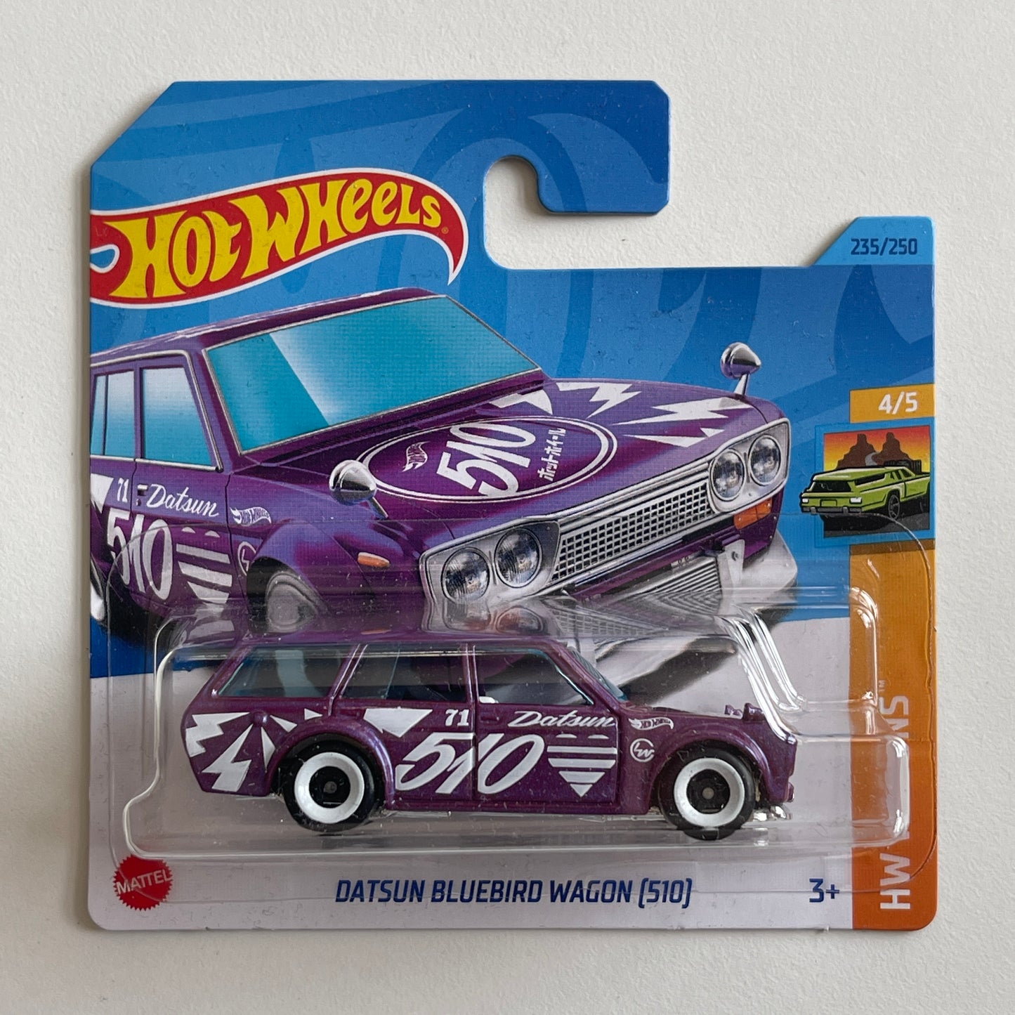Hot Wheels Datsun Bluebird Wagon (510) (Purple) Short Card HW Wagons 235/250