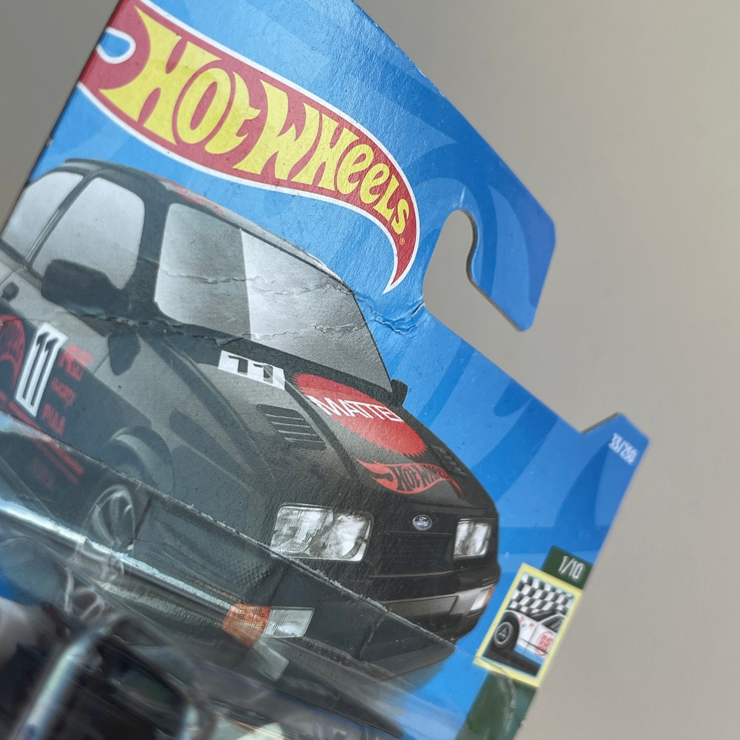 Hot Wheels '87 Ford Sierra Cosworth (Black) Short Card (Damaged) Retro Racers 33/250