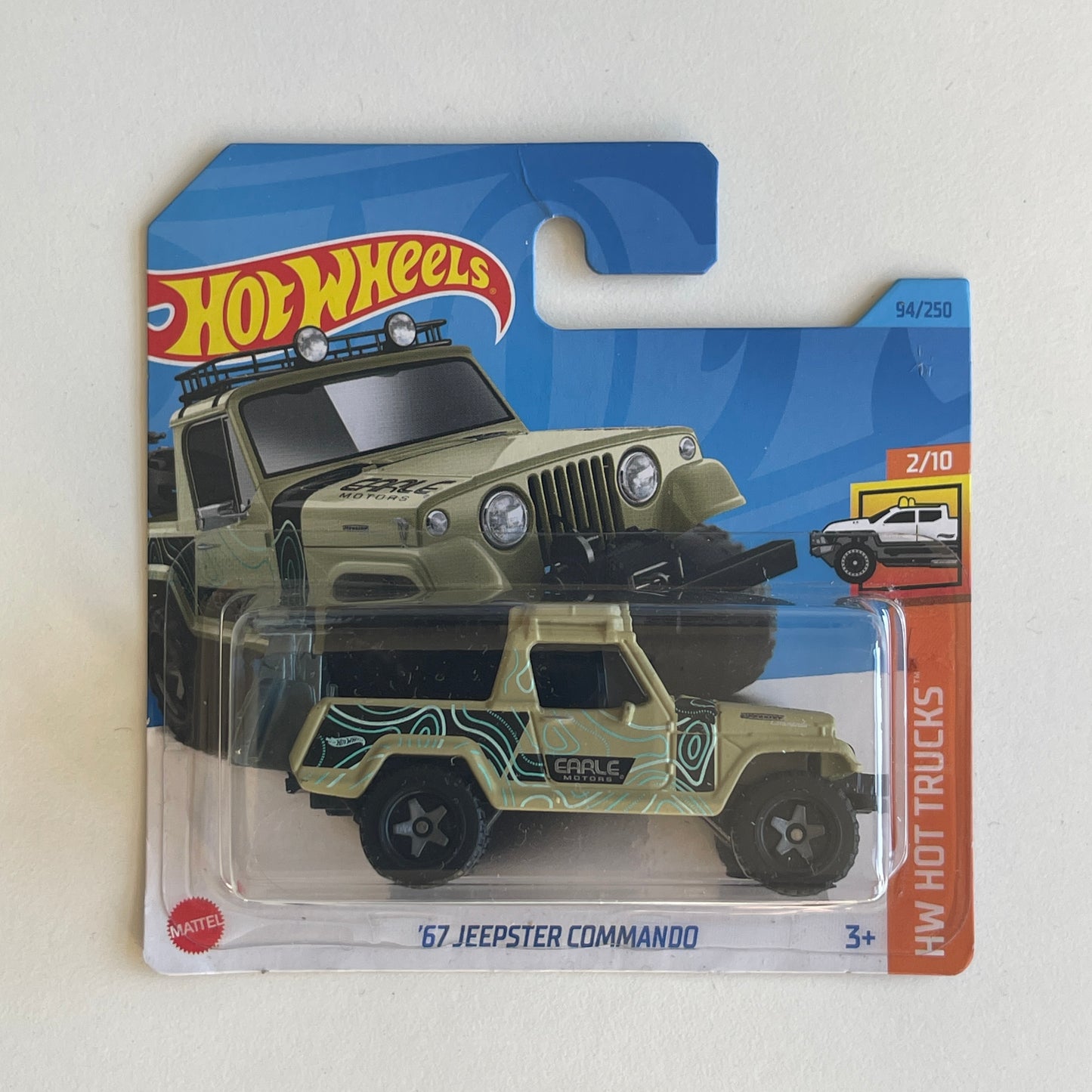 Hot Wheels '67 Jeepster Commando (Green) Short Card (Damaged) HW Hot Trucks 94/250