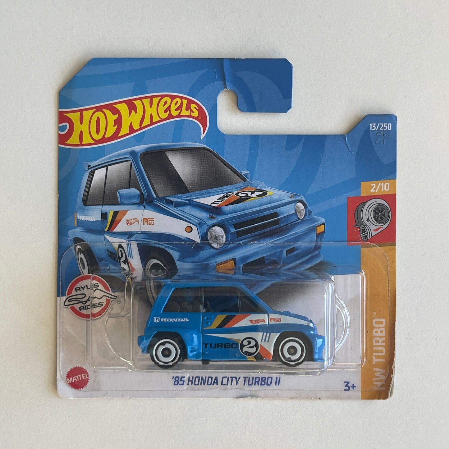 Hot Wheels '85 Honda City Turbo II (Blue) Short Card (Damaged) HW Turbo 13/250