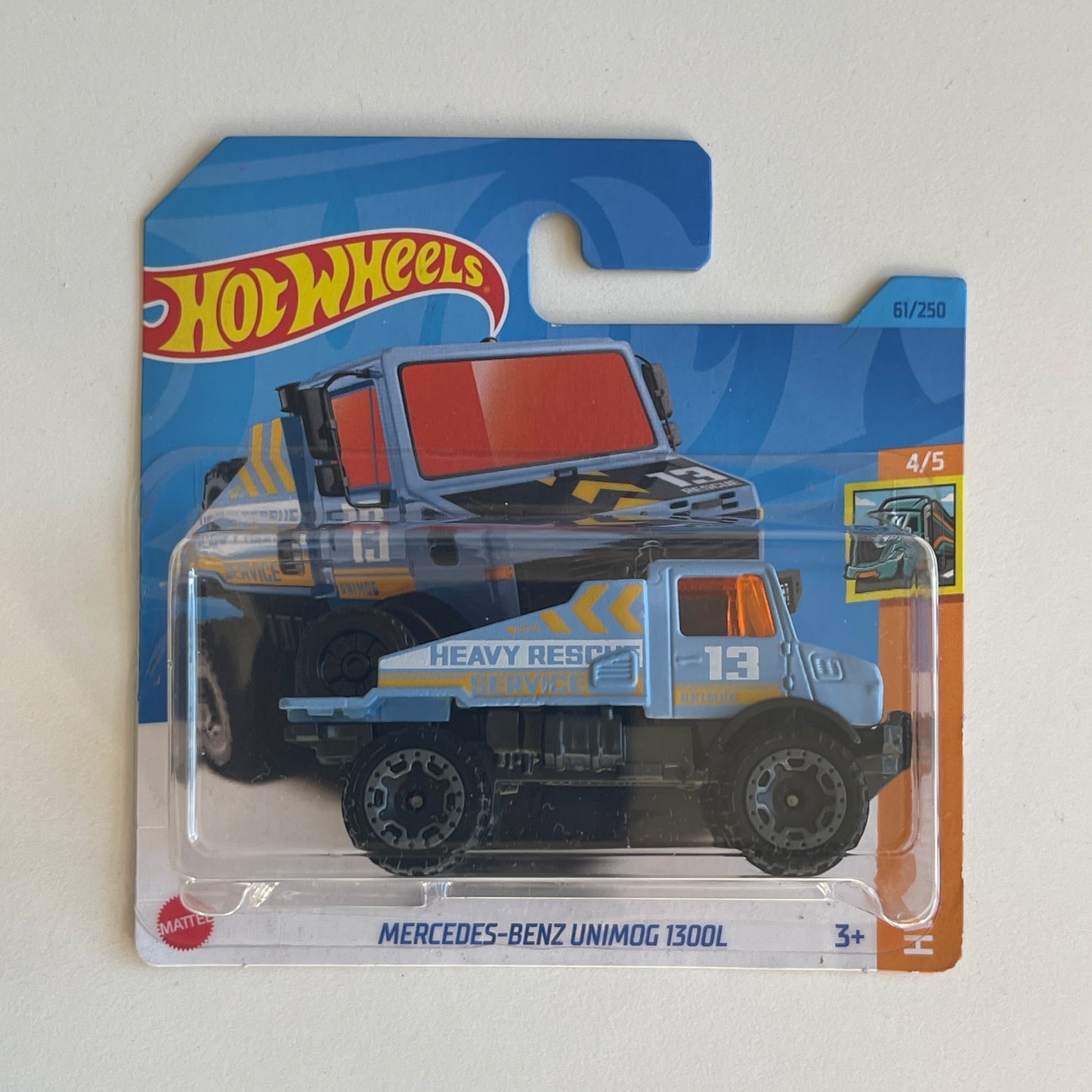 Hot Wheels Mercedes-Benz Unimog 1300L (Blue) Short Card (Damaged) HW Haulers 61/250