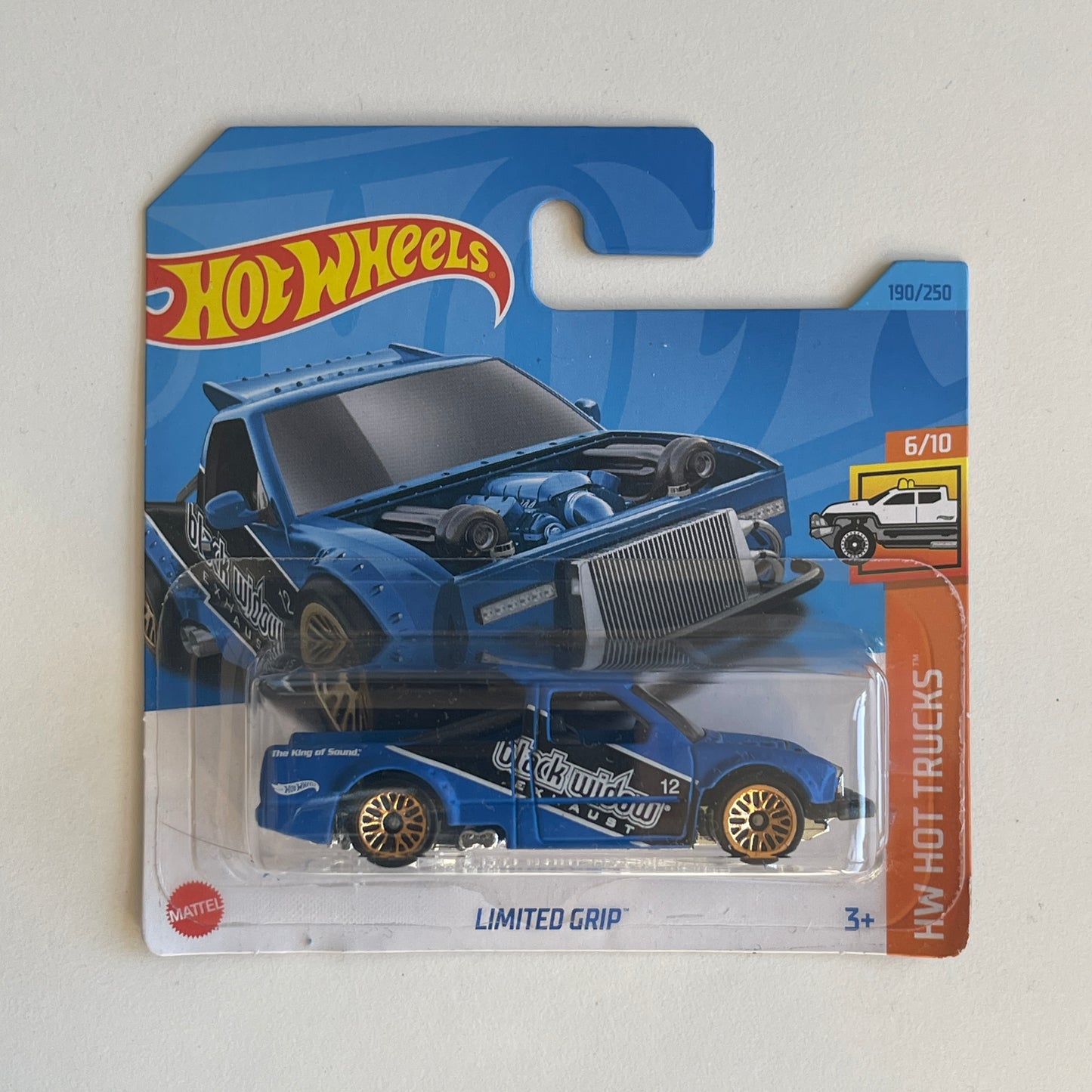 Hot Wheels Black Widow Limited Grip (Blue) Short Card (Damaged) HW Hot Trucks 190/250