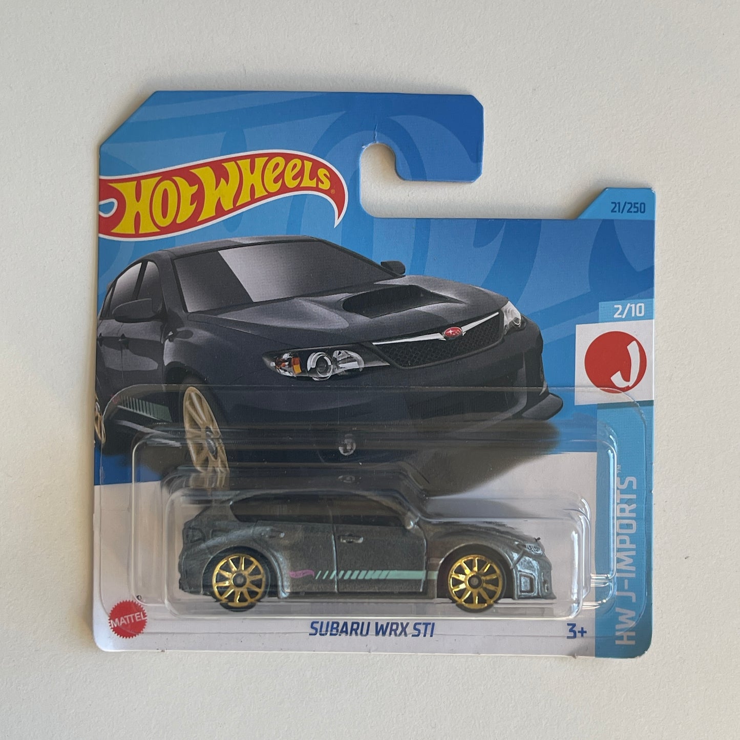 Hot Wheels Subaru WRX STI (Grey) Short Card (Damaged) HW J-Imports 21/250