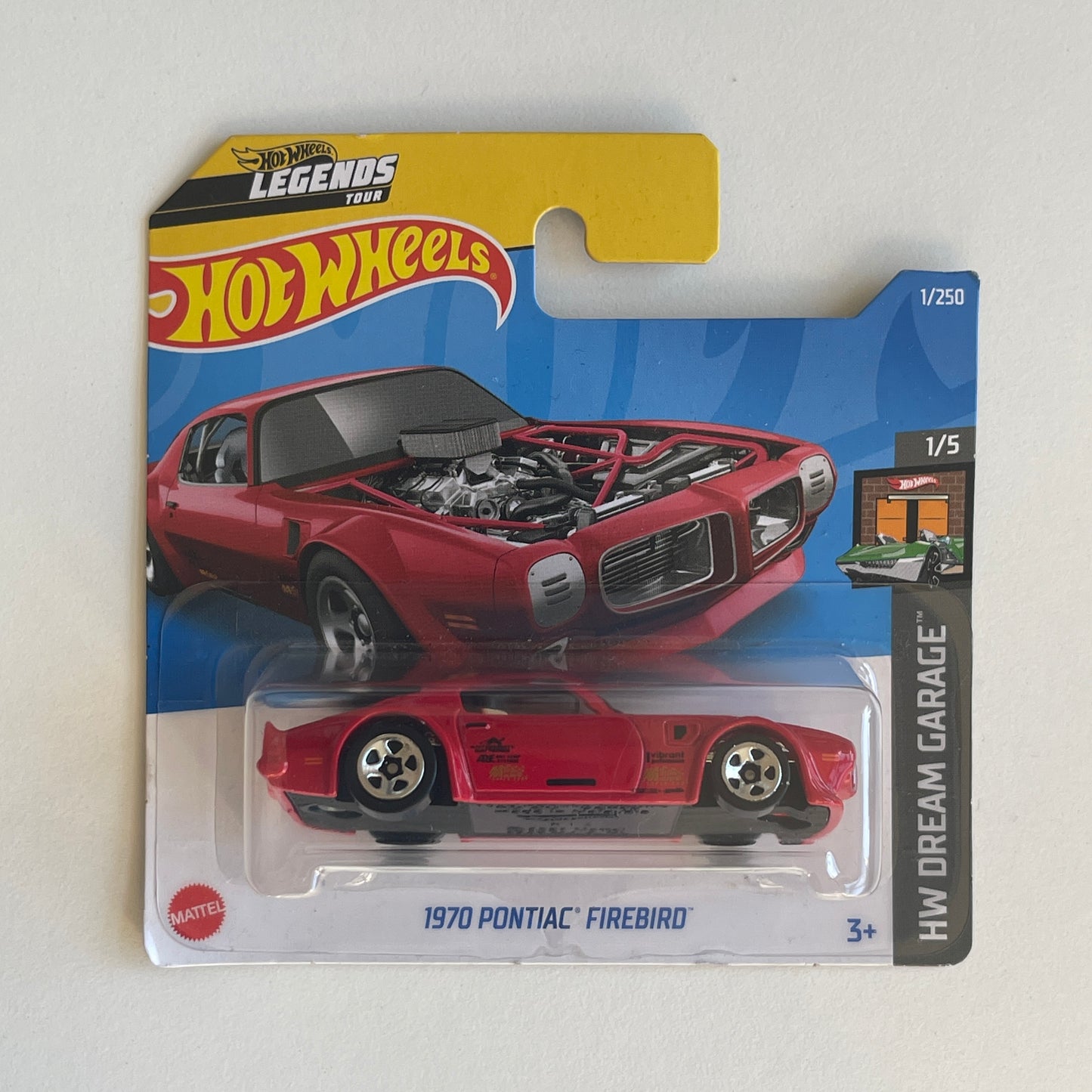 Hot Wheels Legends 1970 Pontiac Firebird (Red) Short Card (Damaged) HW Dream Garage 1/250