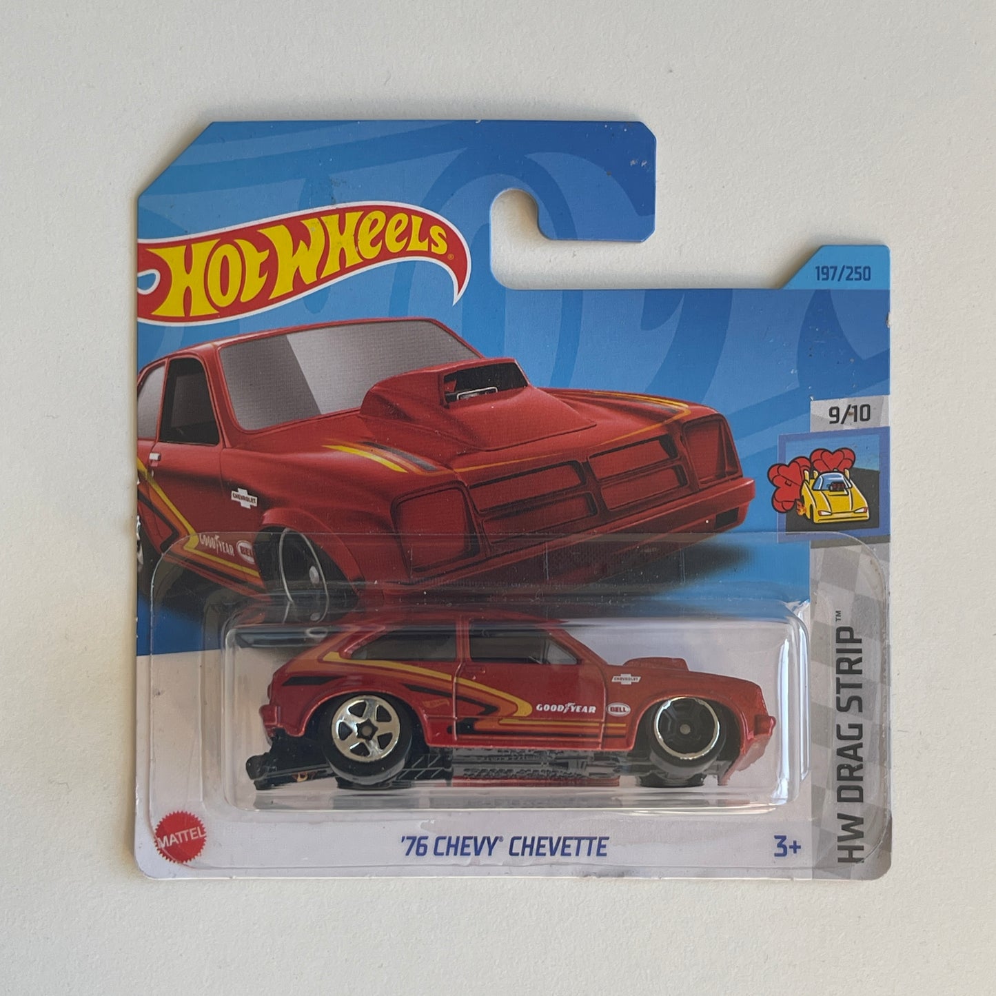 Hot Wheels '76 Chevy Chevette (Red) Short Card (Damaged) HW Drag Strip 197/250
