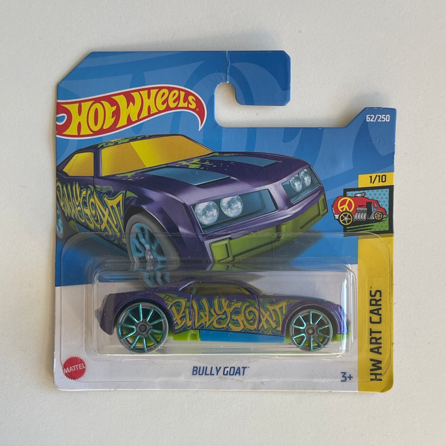 Hot Wheels Bully Goat (Purple) Short Card (Damaged) HW Art Cars 62/250