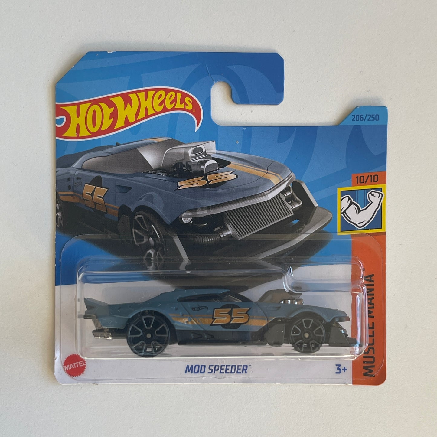 Hot Wheels Netflix Mod Speeder (Matte/Blue) Short Card (Damaged) Muscle Mania 205/250