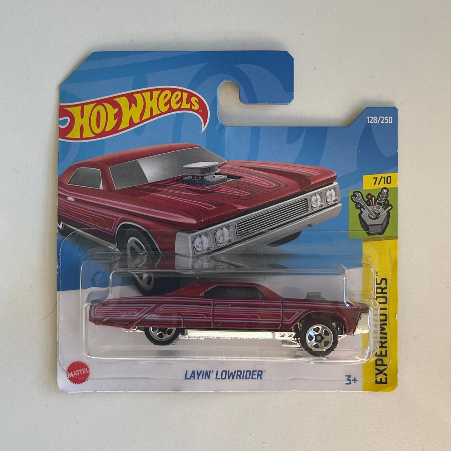 Hot Wheels Layin' Lowrider (Red) Short Card (Damaged) Experimotors 128/250