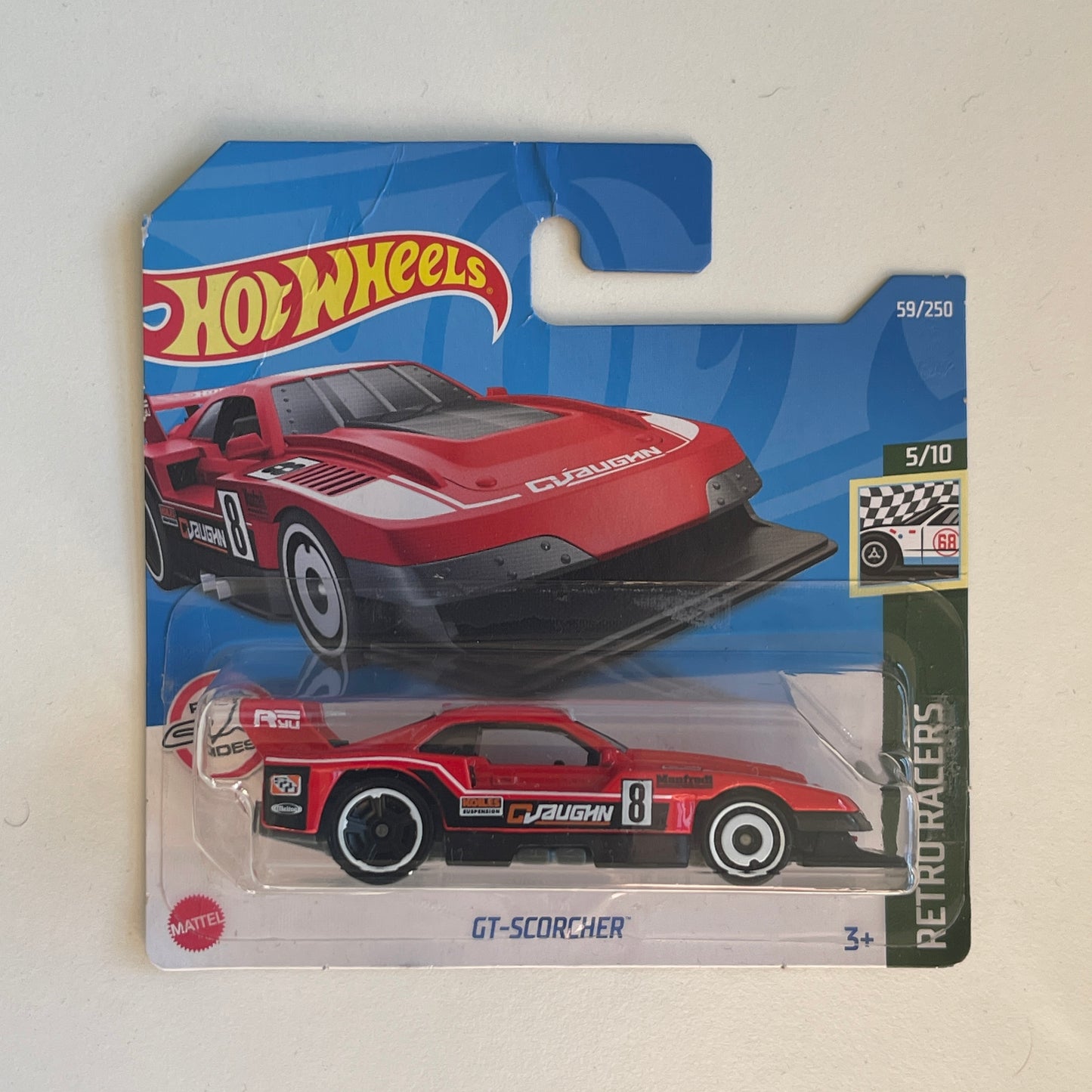 Hot Wheels GT-Scorcher (Red) Short Card (Damaged) Retro Racers 59/250