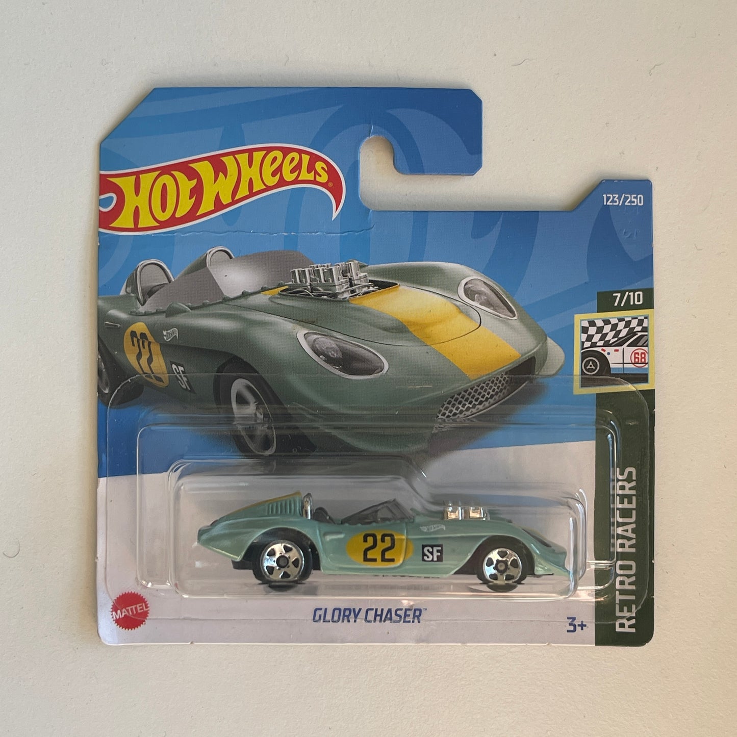 Hot Wheels Glory Chaser Green) Short Card (Damaged) Retro Racers 123/250
