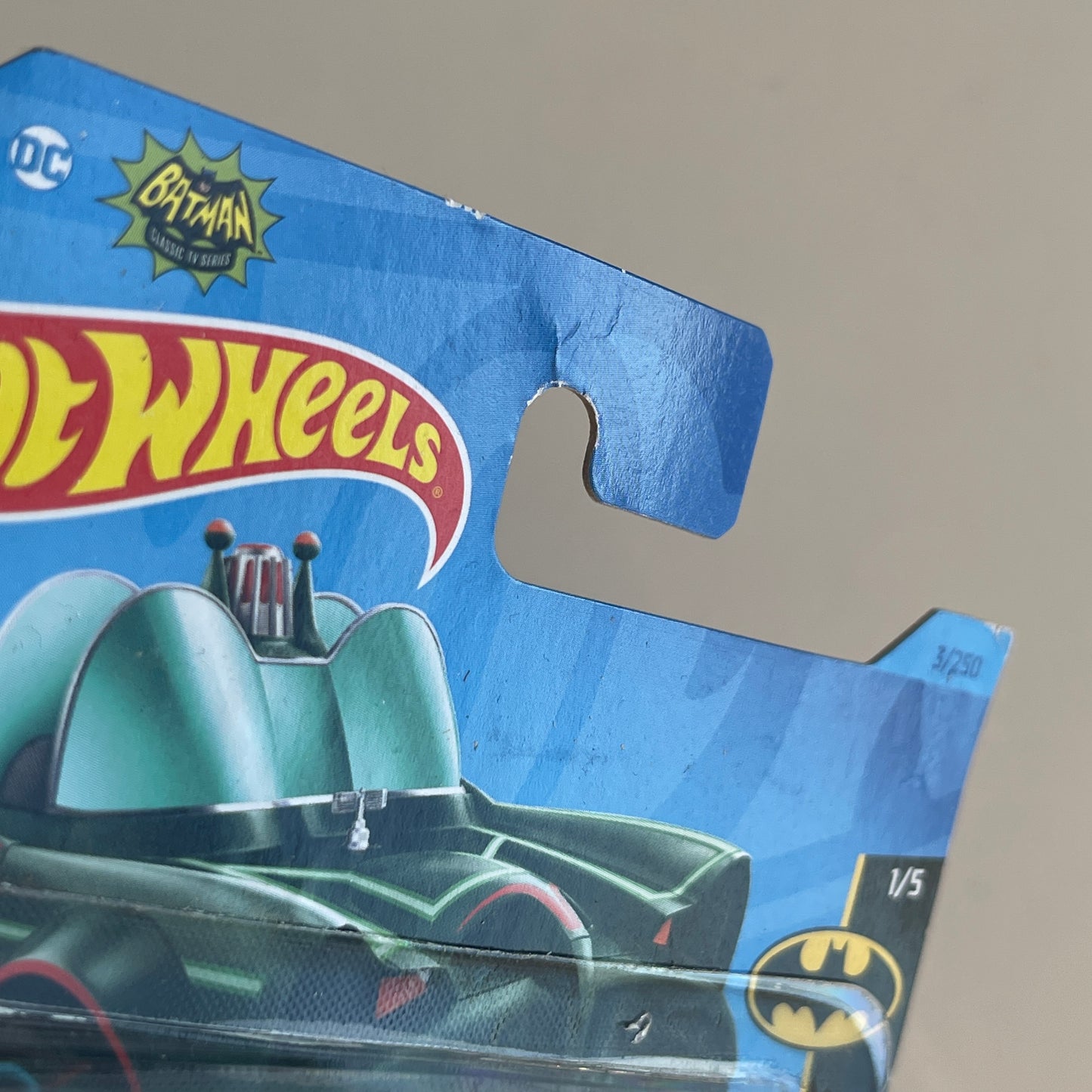 Hot Wheels Tooned Classic TV Series Batmobile (Black/Green) Short Card (Damaged) Batman 3/250