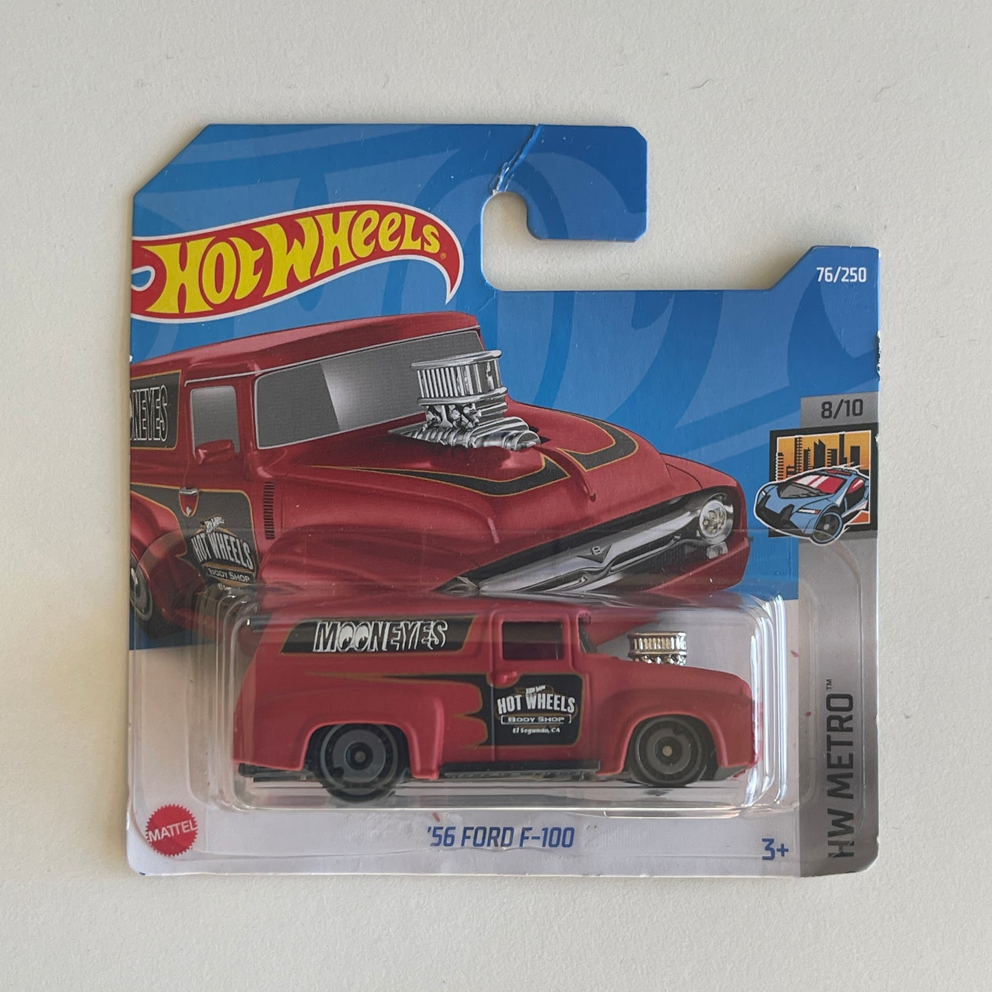 Hot Wheels Mooneyes '56 Ford F-100 (Red) Short Card (Damaged) HW Metro 76/250