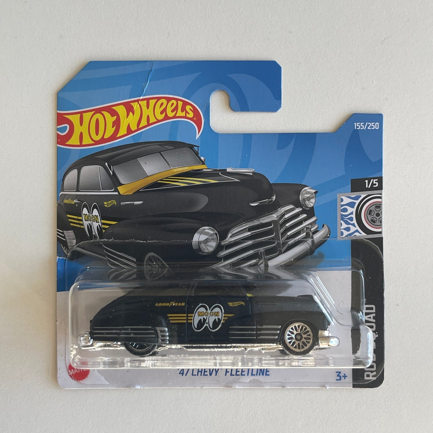 Hot Wheels Mooneyes '47 Chevy Fleetline (Black) Short Card (Damaged) Rod Squad 155/250